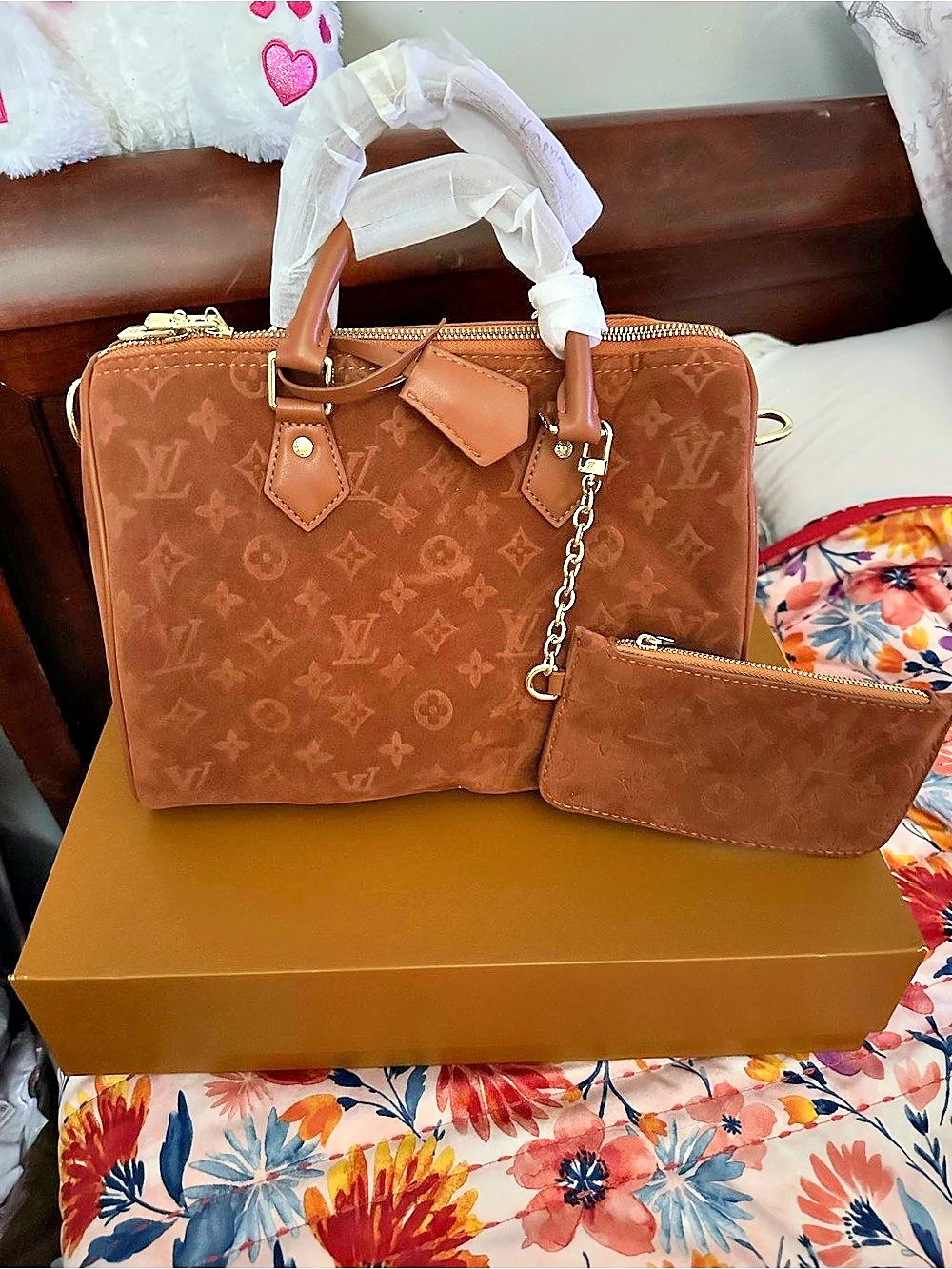 Louis Vuitton Speedy Bandoulière 30 Suede Brown Bag - Picture 3 of 7